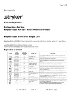 Reprocessed RD SET Pulse Oximeter Sensor