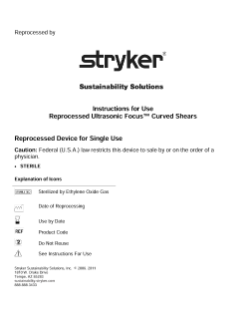 Reprocessed Ultrasonic Focus Curved Shears